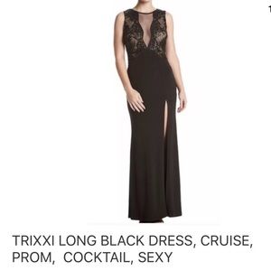 Trixxi long black cocktail dress